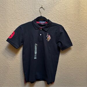 U.S. Polo Assn. Black Polo with Red Detail